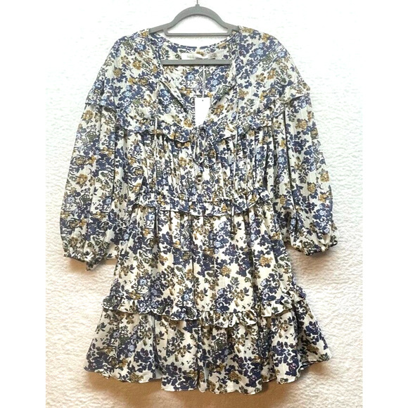 bishop + young Dresses & Skirts - Bishop and Young Dress Womens Small Floral Anthropogie Blue Belle Isle Floral